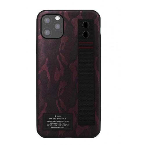 Kajsa Outdoor Collection Camo Satin Straps iPhone 11 Pro case Wine