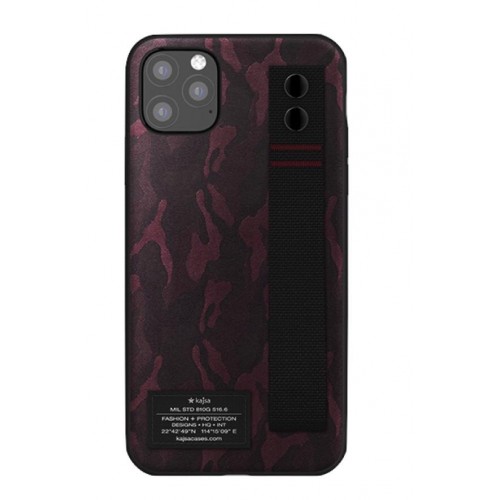 Kajsa Outdoor Collection Camo Satin Straps iPhone 11 Pro Max case Wine
