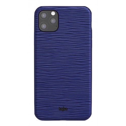 Kajsa Genuine Leather Wave Pattern iPhone 11 case Blue