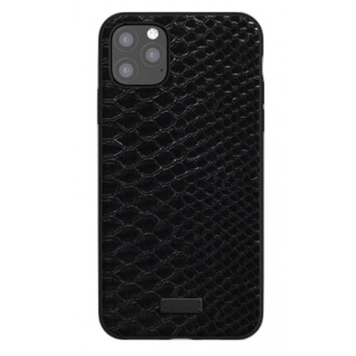 Kajsa Genuine Leather Pearl Pattern iPhone 11 Pro Max case Black