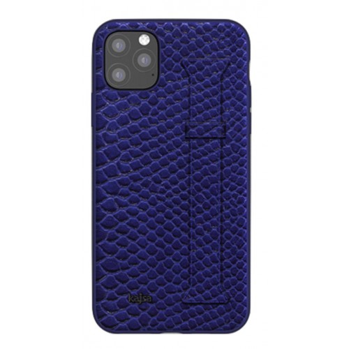 Kajsa Genuine Leather Pearl Pattern Strap iPhone 11 Pro Max case Blue