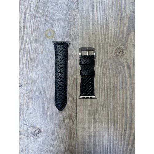 Kajsa Genuine Leather Pearl Pattern Watch Band for Apple - 42/44 mm Black