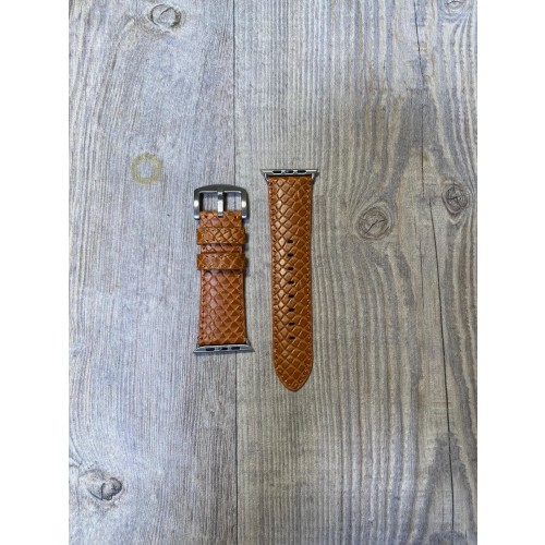 Kajsa Genuine Leather Pearl Pattern Watch Band for Apple - 42/44 mm Brown