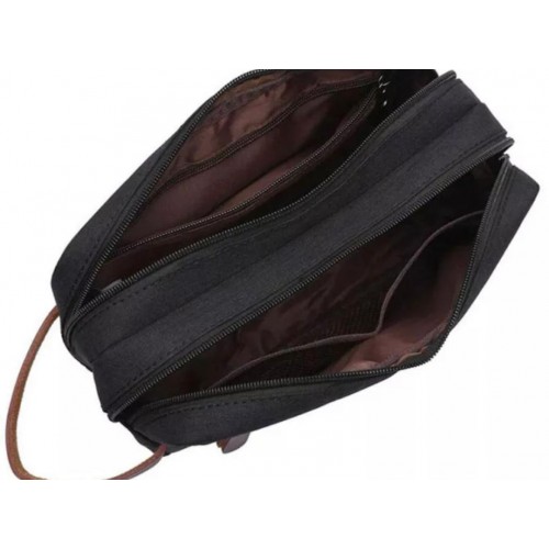 Toiletry Bag Dopp Kit Leather Waxed Canvas Travel Toiletry Organizer Bag - Dual Compartments with Handle