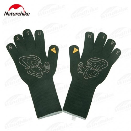 Naturehike Outdoor Oven Glove 240g/ Pair Ultralight Aramid Flame Retardant Fabric Camping Thickening Non-Slip Picnic BBQ Glove ARMY GREEN