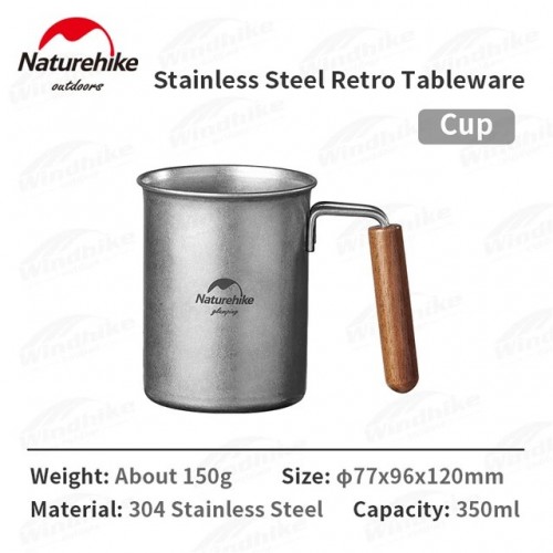 Naturehike STAINLESS STEEL RETRO CUTLERY 350ML CUP