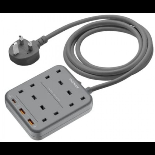 Momax One Plug PD 20W 4-Outlet Power Strip - Grey