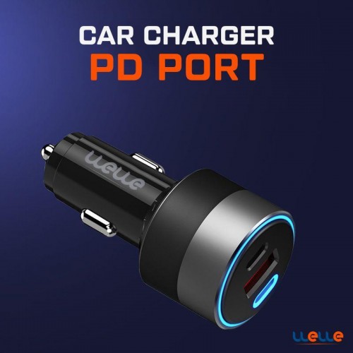 wewe car charger 84w 2typ-c 1usb black