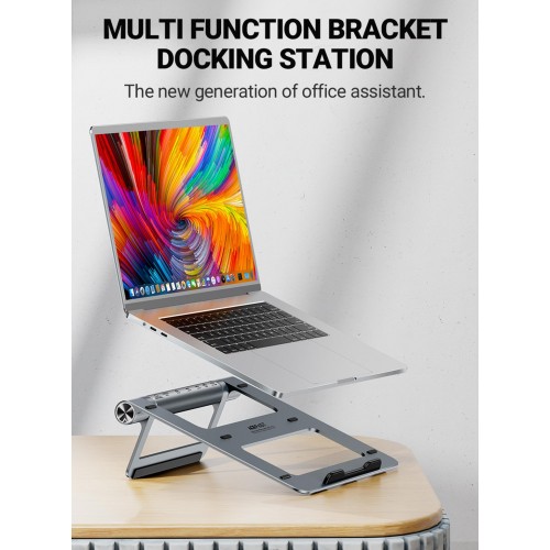 Acefast Multifunctional Laptop Stand with Hub E5 Plus 8-in-1 space gray