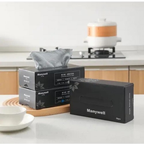 Manywell simple relaxed clean microfibe box/20 pics gray