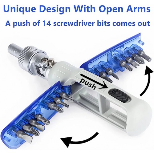 14 pcs in one multifunctional integration screwdriver  blue
