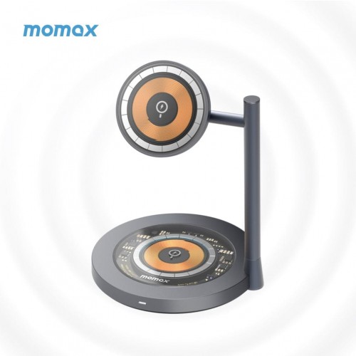 MOMAX Q.Mag Dual 2 Dual Magnetic Wireless Charging Stand Transpernt