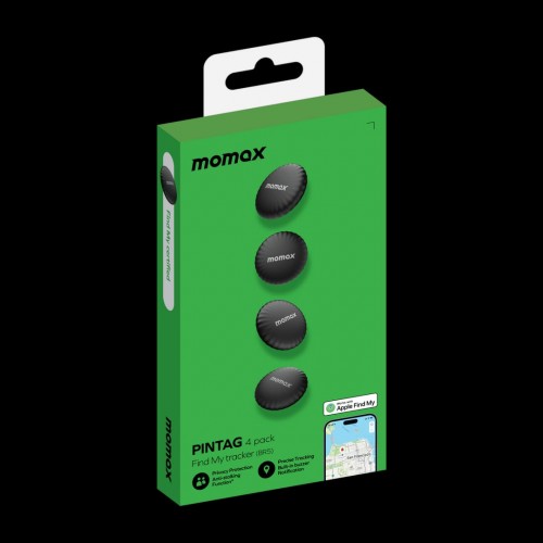 MOMAX PinTag Find My Tracker 4-pack (Black)