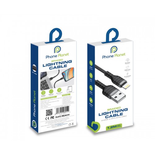Phone Planet USB -A to lighting cable 1.2 m black