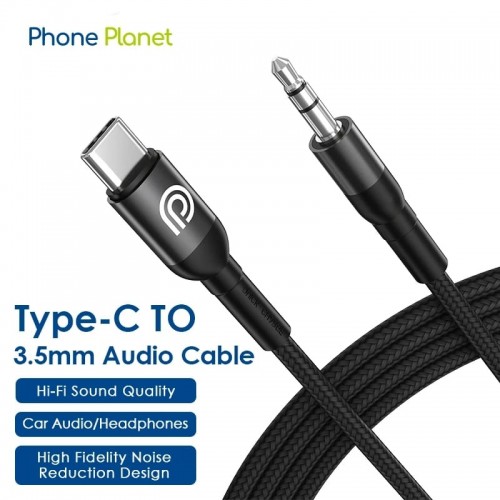 Phone Planet USB-C-AUX 1.2M AUDIO CABLE  BLACK