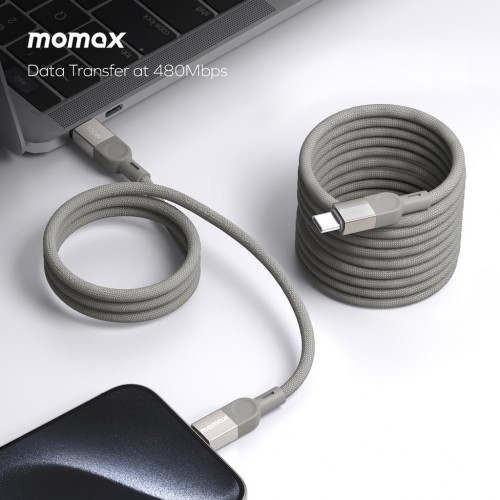 MOMAX Mag Link USB-C to USB- C 100W USB2.0 Magnetic cable 2m (Titanium)