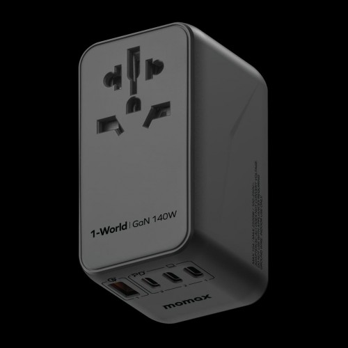momax 140W 4-Port Travel Adaptor (Black)