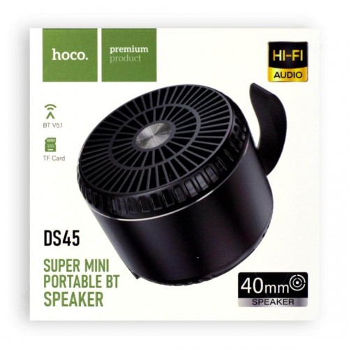 HOCO SUPER MINI PORTABLE BT SPEAKER 40MM BLACK (10204)
