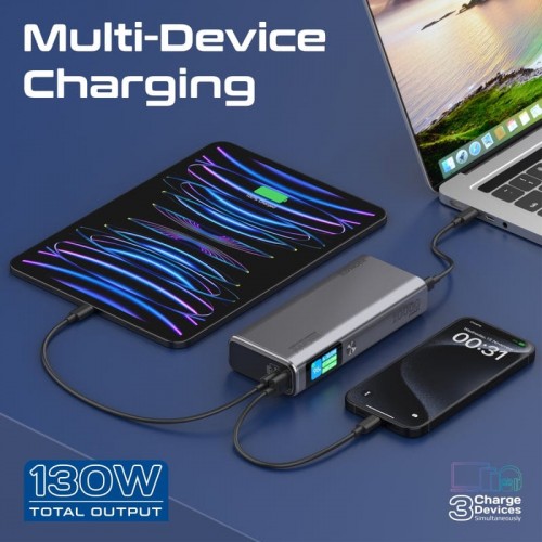 PROMATE ALUMINUM CRAFTED Power delivery power bank 130w 20000Mah (10614)
