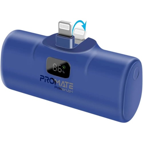 PROMATE FAST CHARGING POWERBANK IN-BUILT LIGHTNING CONNECTOR 5000MAH BLUE (10618)