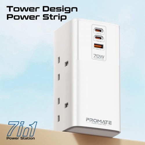 PROMATE 70W Multi-port charging station quad AC Sockerts (10649)