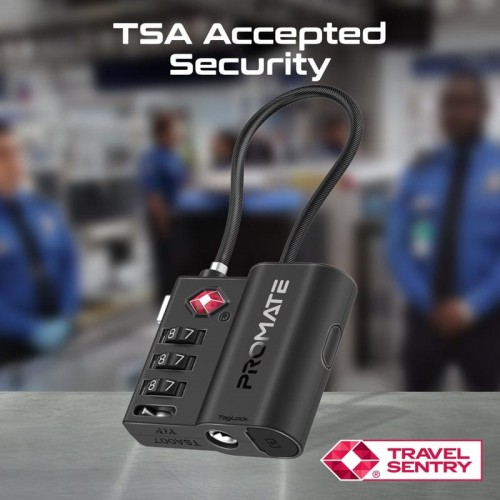 PROMATE TSA Luggage lock smart precision tracking tag Find mt APP (10672)