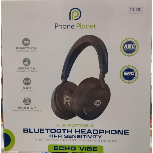 NEW PHONE PLANET BLUETOOTH Headphone hi-fi Sensitivity ECHO VIBE black(11218)