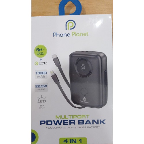 NEW PHONE PLANET MULTIPORT POWERBANK 4IN1 10000 Mah(11221)