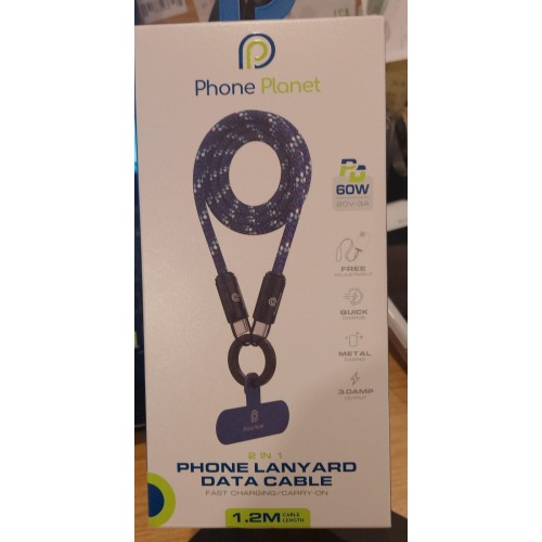 NEW Phone planet phone lanyard cata c to c 1.2 60w cable black (11272)