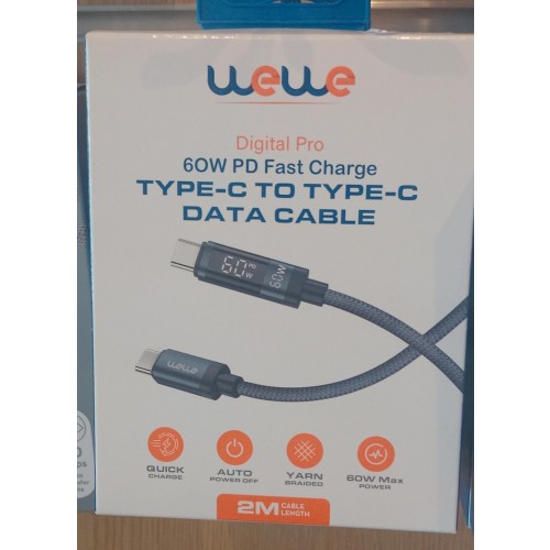 WEWE TYPE-C TO TYPE-C  DATA DISPLAY CABLE 2M(75223)