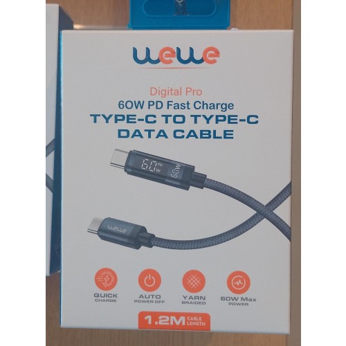 WEWE TYPE-C TO TYPE-C  DATA DISPLAY CABLE 1.2M(75222)