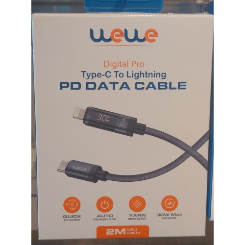 WEWE TYPE-C TO LIGHTING PD DATA DISPLAY CABLE 2M(75221)
