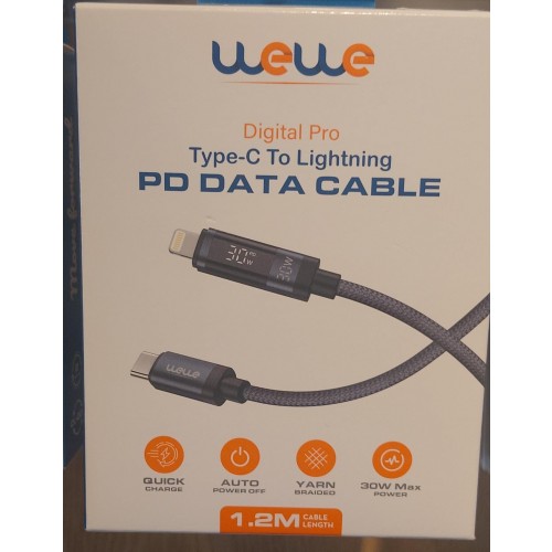 WEWE TYPE-C TO LIGHTING PD DATA DISPLAY CABLE 1.2M(75220)