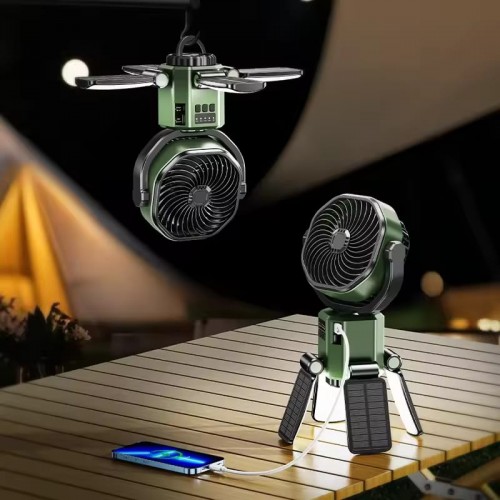 SMART FAN WITH LED LIGHT AND SOLAR CHARGE 6000 MAH(11643)