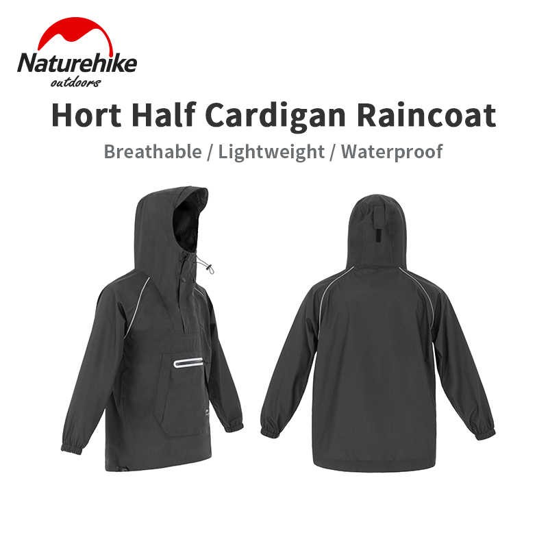 Naturehike Short hooded raincoat XL Black