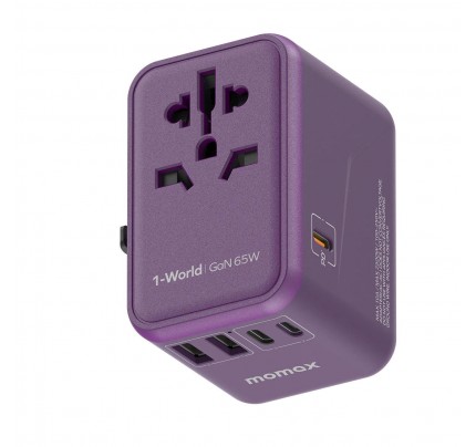 Momax 1-World 65W GaN Travel Adaptor - Purple