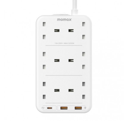 Momax One Plug PD 20W 6-Outlet Power Strip - White