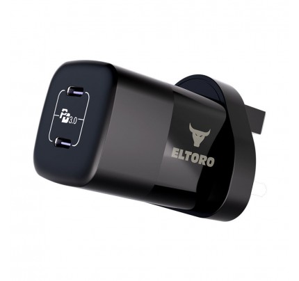 Eltoro Power Plug 35w Home Charger PD 3.0 GaN with 2 Ports 2 USB-C - Black