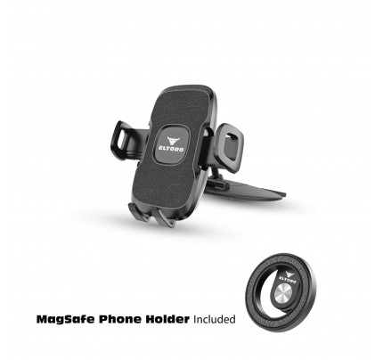 Eltoro CD Slot Car Mount with MagSafe Phone Holder - Black