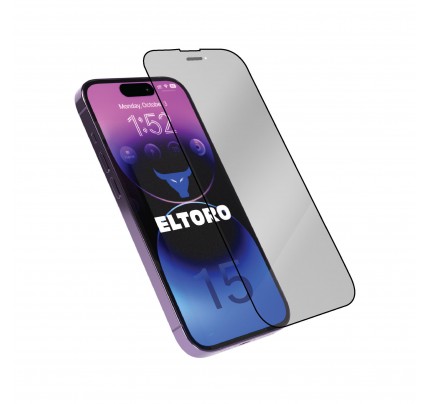 Eltoro Double Strong CF Screen Protector for iPhone 15 PRO - 6.1 - clear with black frame