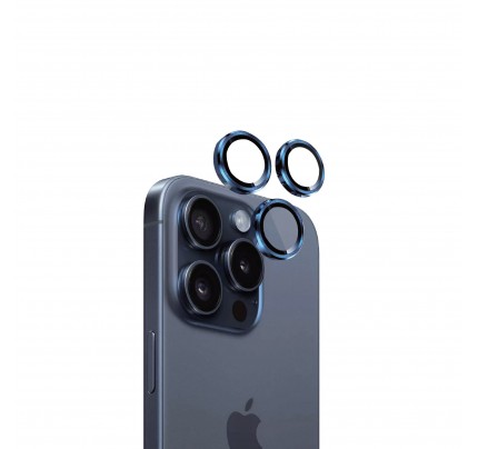 Eltoro Individual Ar Metal Rings Camera Lens Protector for iPhone 15 Pro/15 Pro Max - Blue