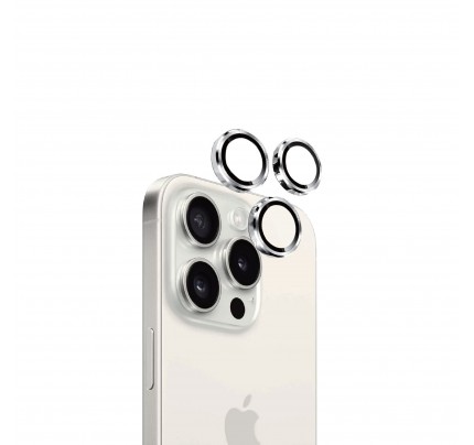 Eltoro Individual Ar Metal Rings Camera Lens Protector for iPhone 15 Pro/15 Pro Max - White