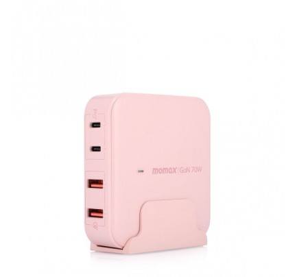 Momax ONE PLUG PD70W GaN 4-Port Desktop Charger (UK) PINK