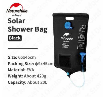 Naturehike Dawn Bath outdoor solar shower - Black