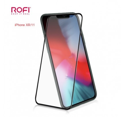 ROFI. 2.5D Full Cover MATTE  Glass (2in1) iPhone XR/11 Black 