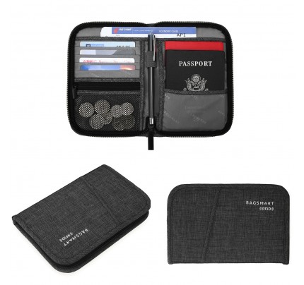 BAGSMART / LAX Passport Holder -Heather Black