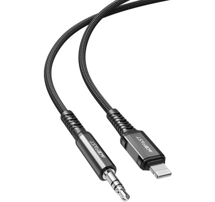 ACEFAST  AUX Lightning to 3.5mm aluminum alloy audio cable 1.2M/3.9FT BLACK