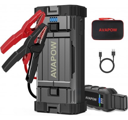 AVAPOW Jump Starter 2000A Peak Portable Battery Jump Starter for Car with Dual USB Quick Charge 3.0(Up to 8.0L Gas or 6.5L Diesel),12V Jump Box,Compact Lithium Car Power Pack