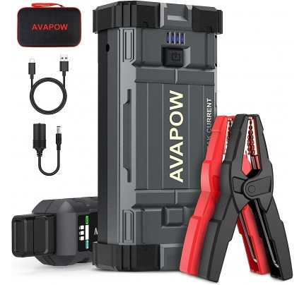 AVAPOW Car Jump Starter, 4000A Peak Battery Jump Starter (for All Gas or Up  to 10L Diesel), Portable Battery Booster Power Pack, 12V Auto Jump Box with  LED Ligh… in 2023