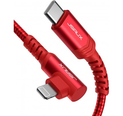 JSAUX MFi USB-C to LIGHTNING Cable 1.8m 90 Degree red 